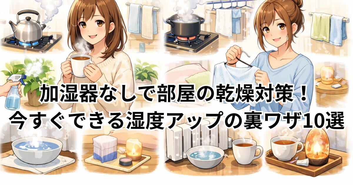 加湿器なしで部屋の乾燥対策！今すぐできる湿度アップの裏ワザ10選